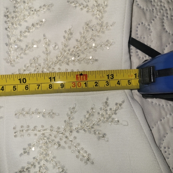 Miri Couture White Bridal Sheath Mini Dress Size Small Wedding Bridal Shower - Picture 9 of 10